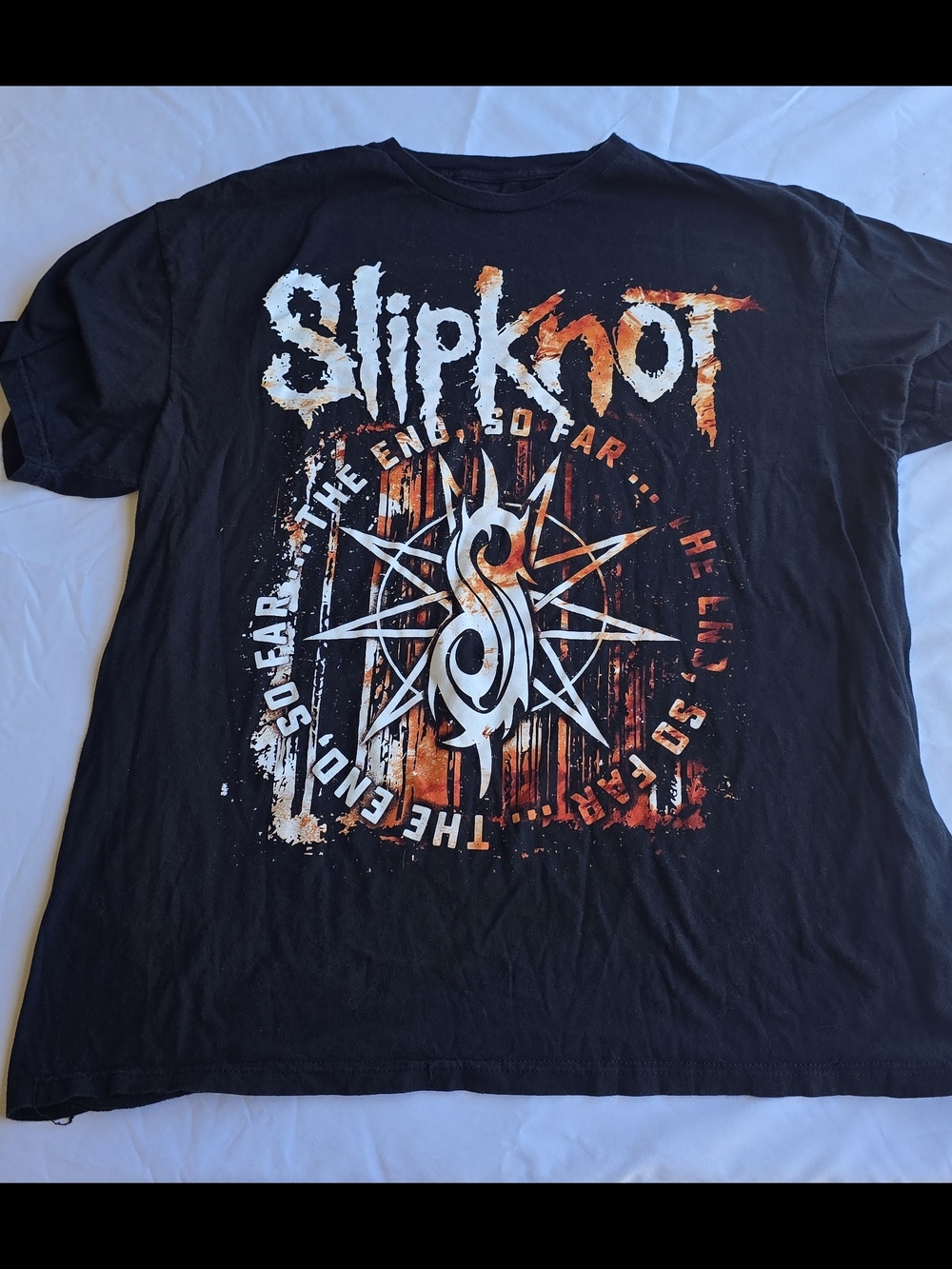 Slipknot Graphic Band Tee - Black with Orange/White Print